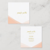 モダンでエレガントな手書きの金ゴールドの名前のプロフェッショナル スクエア名刺 (正面/裏面)