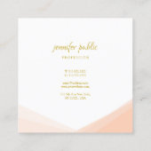 モダンでエレガントな手書きの金ゴールドの名前のプロフェッショナル スクエア名刺 (裏面)