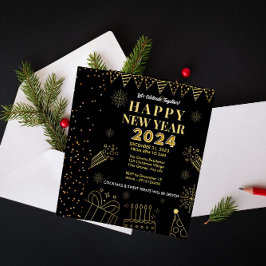 モダンでエレガントな新年のお祝い 招待状