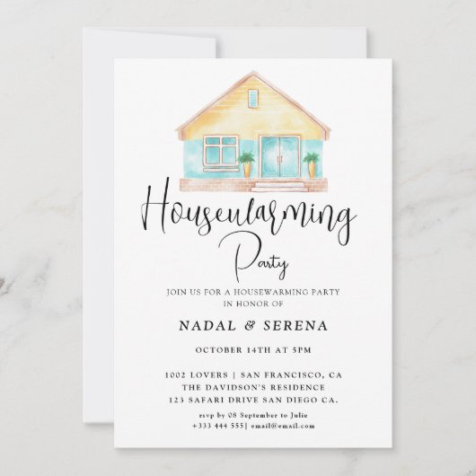 モダンでエレガントな新築パーティー 招待状 (正面)