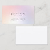 モダンでエレガントな最小主義のカラフルなテンプレートのシンプル 名刺 (正面/裏面)