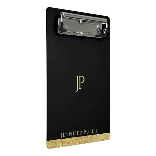 モダンでエレガントな最小主義のデザインのトレンディーのモノグラム ミニクリップボード (アングル)