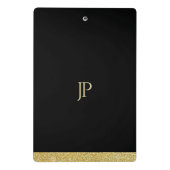 モダンでエレガントな最小主義のデザインのトレンディーのモノグラム ミニクリップボード (裏面)