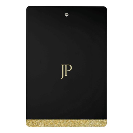 モダンでエレガントな最小主義のデザインのトレンディーのモノグラム ミニクリップボード (裏面)