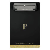 モダンでエレガントな最小主義のデザインのトレンディーのモノグラム ミニクリップボード (正面)