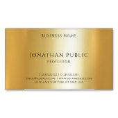 モダンでエレガントな最小主義のフェイクな金ゴールドのプロフェッショナル マグネット名刺 (正面)