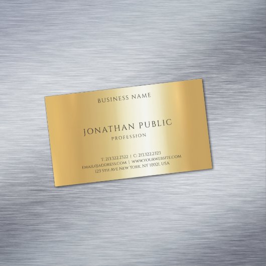 モダンでエレガントな最小主義のフェイクな金ゴールドのプロフェッショナル マグネット名刺 (インサイチュ)