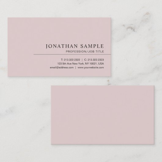 モダンでエレガントな最小主義の専門のテンプレート 名刺 (正面/裏面)