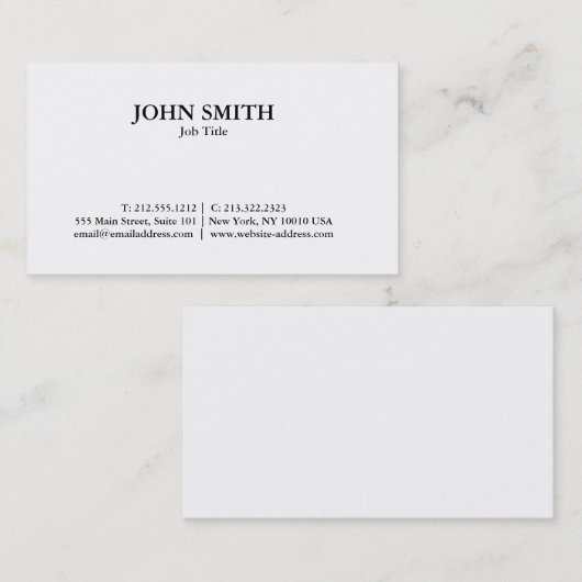 モダンでエレガントな最小主義の専門の平野 名刺 (正面/裏面)