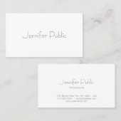 モダンでエレガントな最小主義の明白なプロフェッショナル 名刺 (正面/裏面)