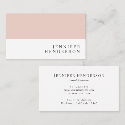 モダンでエレガントな最小主義の赤面の白のプロフェッショナル 名刺 (正面/裏面)