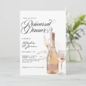 モダンでエレガントな水の色のワインリハーサルディナー 招待状 (スタンド正面)