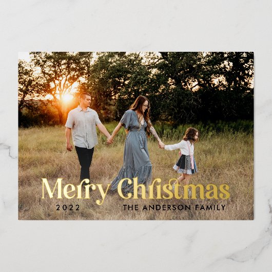 モダンでエレガントな水彩ボタニカルが特徴の、落ち着いた農村風のブラックインテリア 箔シーズンカード (正面)