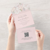 モダンでエレガントな水彩花のゲスト招待状 オールインワン招待状 (貼ってはがせる)