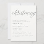 モダンでエレガントな洗礼式招待状 | 繊細な花柄の背景 招待状 (正面)