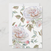 モダンでエレガントな洗礼式招待状 | 繊細な花柄の背景 招待状 (裏面)