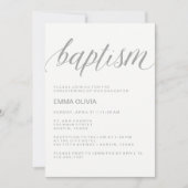 モダンでエレガントな洗礼式 | 繊細な花の背景 招待状 (正面)