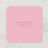 モダンでエレガントな淡いピンクの最小主義の贅沢な平野 スクエア名刺 (正面)