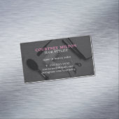 モダンでエレガントな灰色のピンクの美容師 マグネット名刺 (インサイチュ)