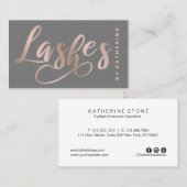 モダンでエレガントな灰色及びばら色の金ゴールドは延長を打ちます 名刺 (正面/裏面)