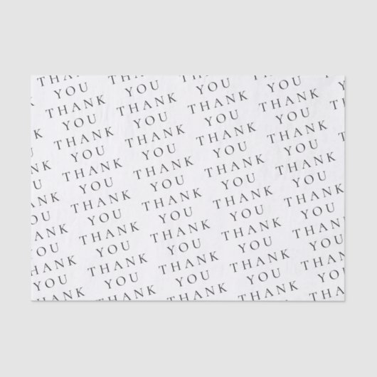 モダンでエレガントな白と黒のカスタム感謝カード 薄葉紙 (正面)