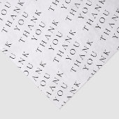 モダンでエレガントな白と黒のカスタム感謝カード 薄葉紙 (詳細)