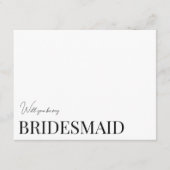 モダンでエレガントな白の花嫁介添え人提案カード セーブザデート (正面)