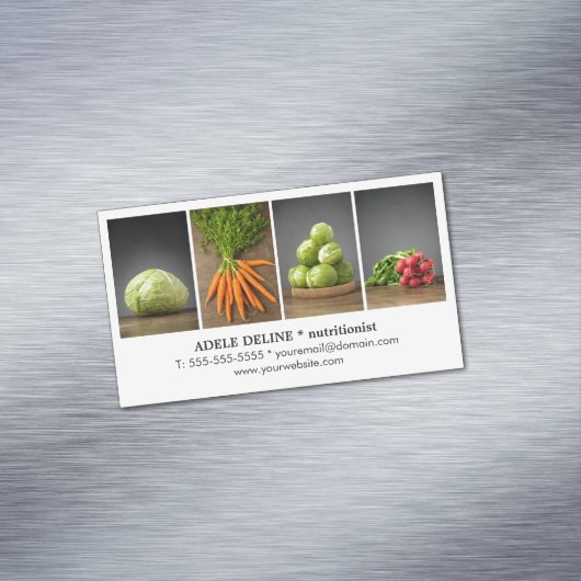 モダンでエレガントな白人のケータリングのシェフの栄養士 マグネット名刺 (インサイチュ)