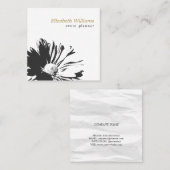 モダンでエレガントな白人の花パターン花屋 スクエア名刺 (正面/裏面)