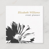 モダンでエレガントな白人の花パターン花屋 スクエア名刺 (正面)