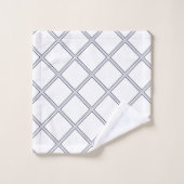 モダンでエレガントな白及び海軍ダイヤモンド バスタオルセット (ウォッシュタオル)