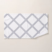 モダンでエレガントな白及び海軍ダイヤモンド バスタオルセット (ハンドタオル)