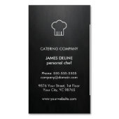 モダンでエレガントな白黒のケータリングのシェフ マグネット名刺 (正面縦)