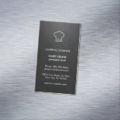 モダンでエレガントな白黒のケータリングのシェフ マグネット名刺 (インサイチュ)