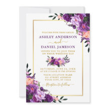 モダンでエレガントな紫の花の写真ウェディング