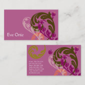 モダンでエレガントな紫色のペイズリーの名刺 名刺 (正面/裏面)