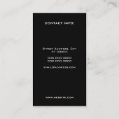 モダンでエレガントな組み立てられたミニマリズムの白い黒 名刺 (裏面)
