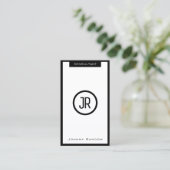 モダンでエレガントな組み立てられたミニマリズムの白い黒 名刺 (スタンド正面)