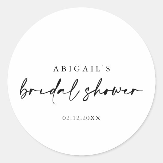 モダンでエレガントな結婚前のお祝いギフト ラベル (正面)