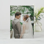 モダンでエレガントな結婚式のお礼カード 招待状 (スタンド正面)