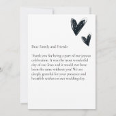 モダンでエレガントな結婚式のお礼カード 招待状 (裏面)