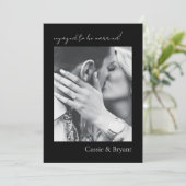 モダンでエレガントな結婚式のエンゲージメント招待状 案内状 (スタンド正面)