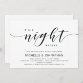 モダンでエレガントな結婚式のリハーサルディナー招待状 招待状 (正面/裏面)