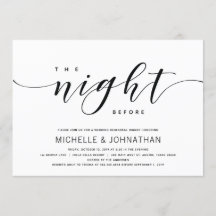 モダンでエレガントな結婚式のリハーサルディナー招待状