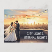 モダンでエレガントな結婚式の事前案内はがき ポストカード (正面)