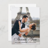 モダンでエレガントな結婚式の写真のお礼 ポストカード (正面/裏面)