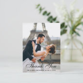 モダンでエレガントな結婚式の写真のお礼 ポストカード (スタンド正面)