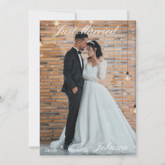モダンでエレガントな結婚式の写真サンクスギフト 招待状