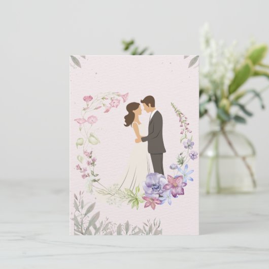 モダンでエレガントな結婚式の招待状 招待状 (スタンド正面)