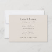 モダンでエレガントな結婚式の返信ハガキ「Taupe RSVP Card」|シンプルで洗練されたデザイ (正面)
